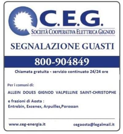 C.E.G. Societa’ Cooperativa Elettrica Gignod - Segnalazione Guasti H24 - Immagine 2
